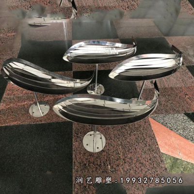 园林不锈钢鱼动物雕塑
