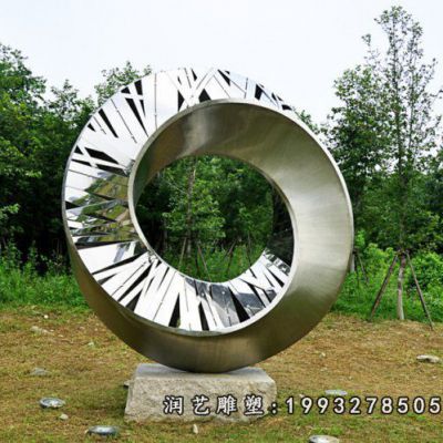 庭院不锈钢圆环雕塑