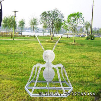 街道不锈钢蚂蚁动物雕塑