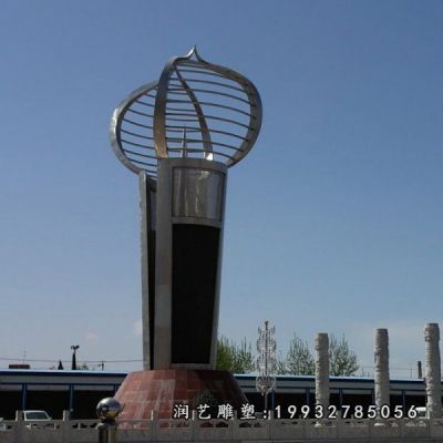 公司不锈钢火炬雕塑