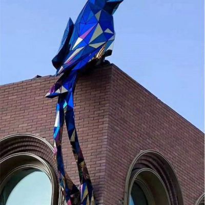 户外不锈钢鸟动物雕塑