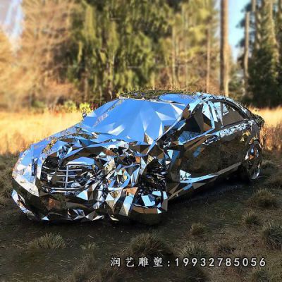 公园不锈钢车景观雕塑