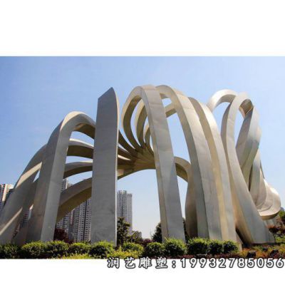 酒店不锈钢拱门雕塑