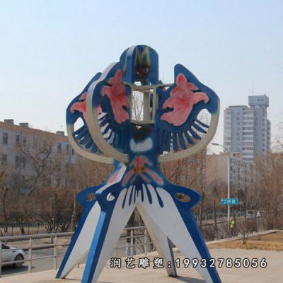 小区不锈钢风筝雕塑