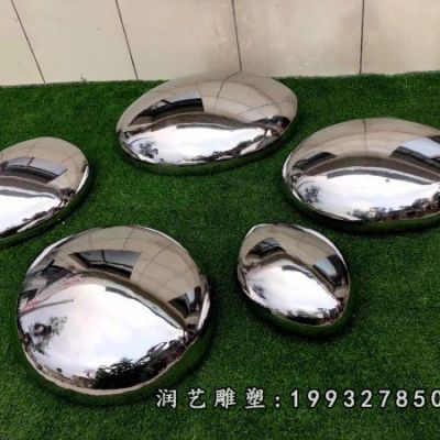 广场不锈钢鹅卵石雕塑