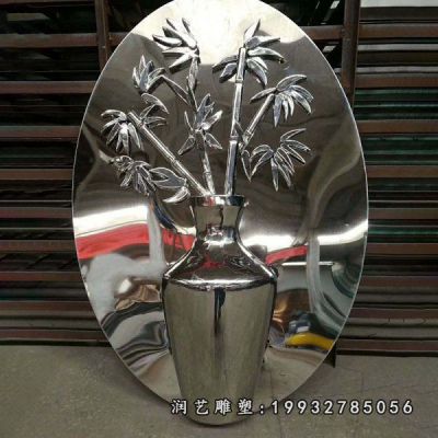 街道不锈钢花瓶雕塑