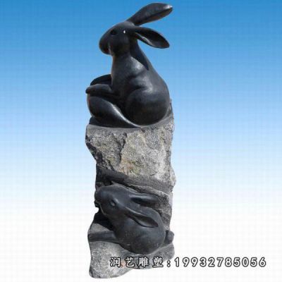 园林兔子动物石雕