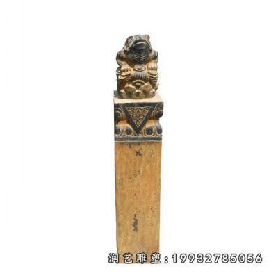 小区拴马桩景观石雕