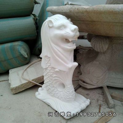 景区鱼尾狮动物石雕