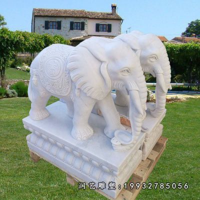 酒店大象动物石雕