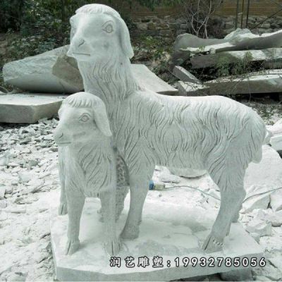 庭院羊动物石雕