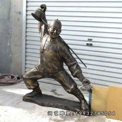 景区茶文化人物铜雕