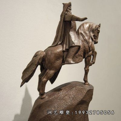 商场成吉思汗人物铜雕