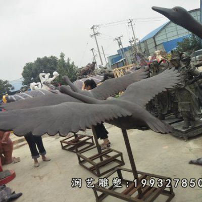 小区大雁动物铜雕