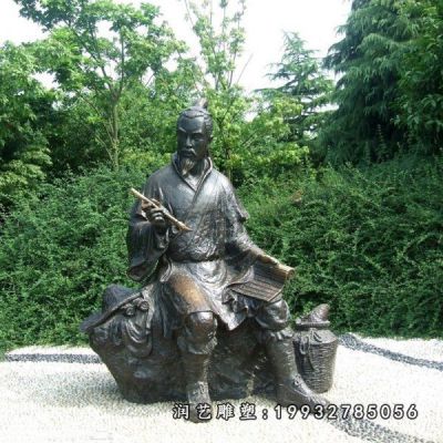 草坪姜太公人物铜雕