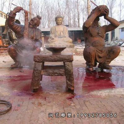 庭院吃饭人物铜雕