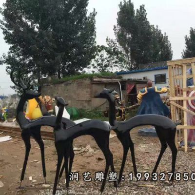 商场动物鹿铜雕