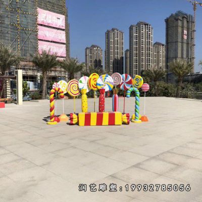 学校玻璃钢棒棒糖雕塑