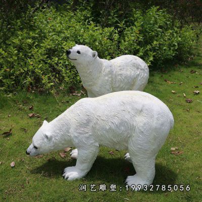 景区玻璃钢北极熊雕塑