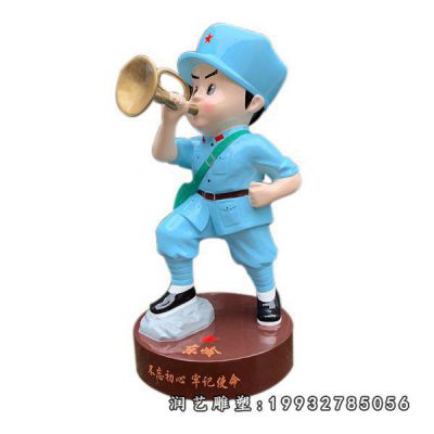 草坪玻璃钢红军雕塑