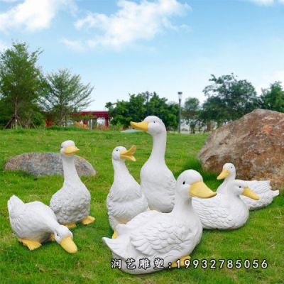 庭院玻璃钢鸭子动物雕塑