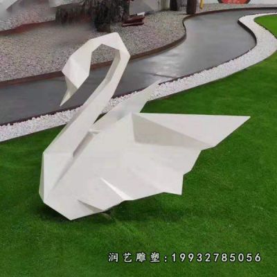 景区不锈钢天鹅动物雕塑