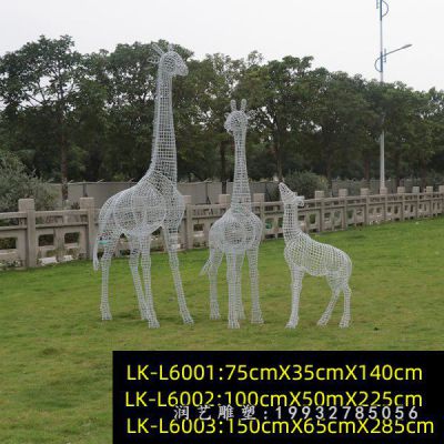 企业不锈钢长颈鹿雕塑
