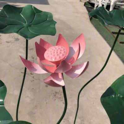 学校不锈钢荷花雕塑