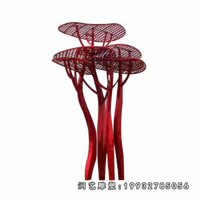 广场不锈钢蘑菇雕塑