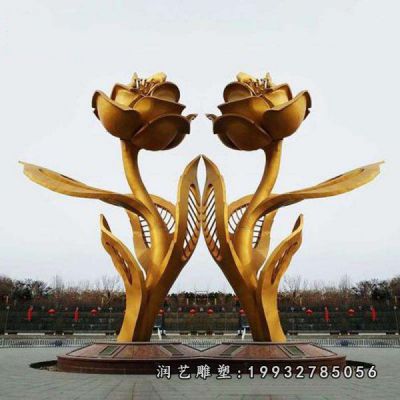 庭院不锈钢紫荆花雕塑