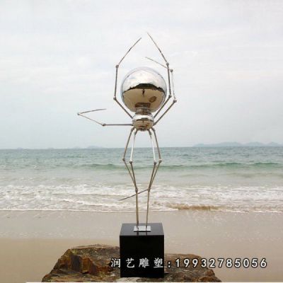 学校不锈钢蜘蛛动物雕塑