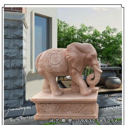 酒店动物大象石雕