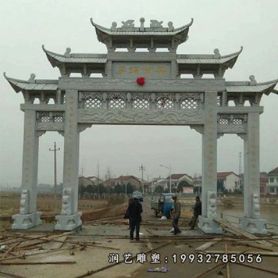 商业街牌坊景观石雕