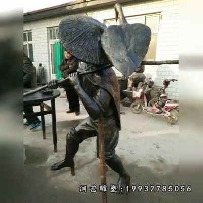 景区鱼文化人物铜雕