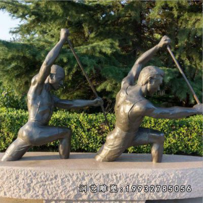 园林运动人物铜雕
