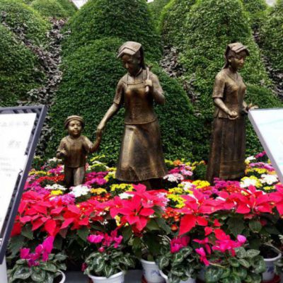 公园少数民族人物铜雕