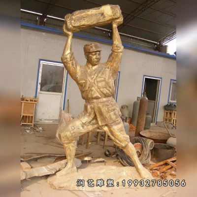 学校董存瑞人物铜雕