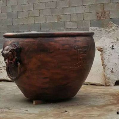 街道景观水缸铜雕