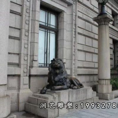 酒店动物狮子铜雕
