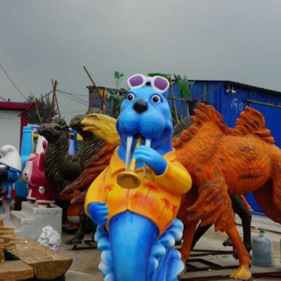 学校玻璃钢海狮雕塑