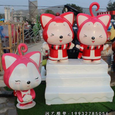 商业街玻璃钢阿狸卡通雕塑