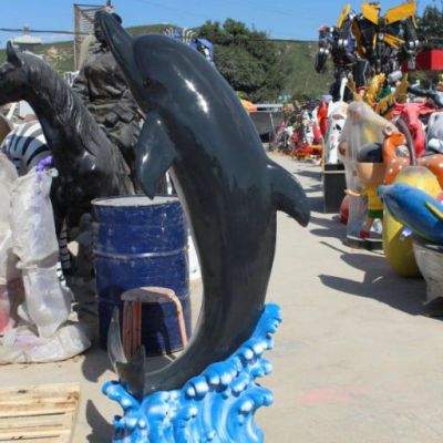 公园玻璃钢海豚雕塑