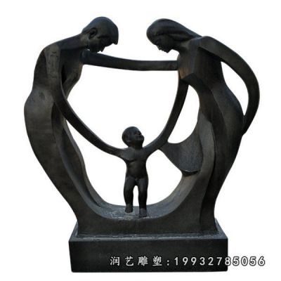 园林玻璃钢一家人雕塑
