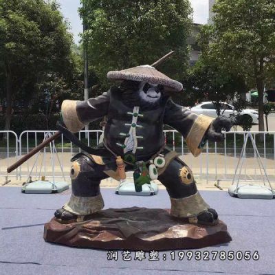 庭院玻璃钢功夫熊猫雕塑
