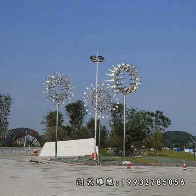 小区不锈钢向日葵雕塑