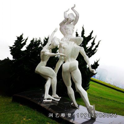 校园不锈钢滑冰雕塑