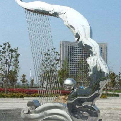 企业不锈钢乐器雕塑