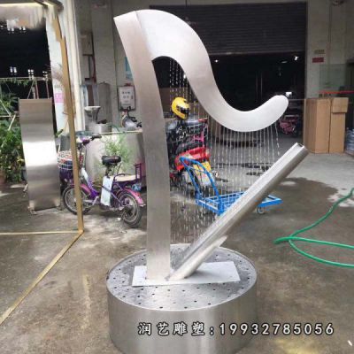 庭院不锈钢竖琴景观雕塑