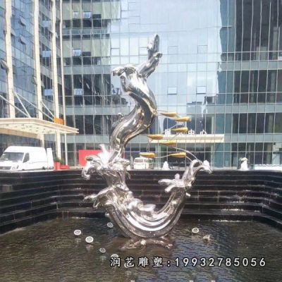 酒店不锈钢动物鱼雕塑