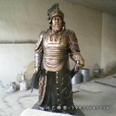 公园人物成吉思汗铜雕